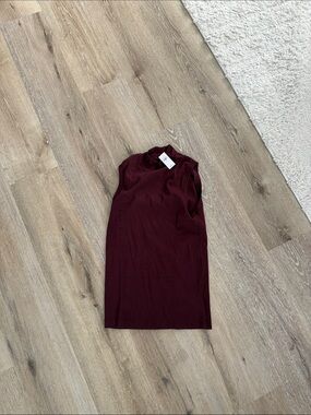 GAP Sleeveless Mock Neck Top in Wine